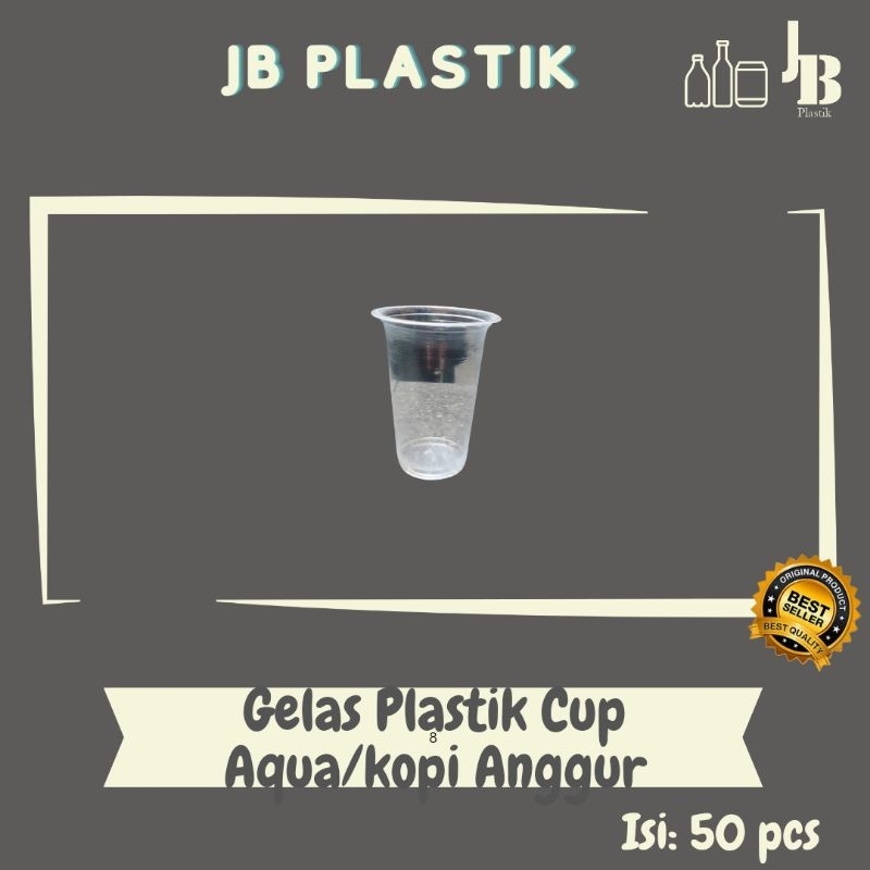 Gelas Plastik Cup Aqua/Kopi Anggur 220 ml