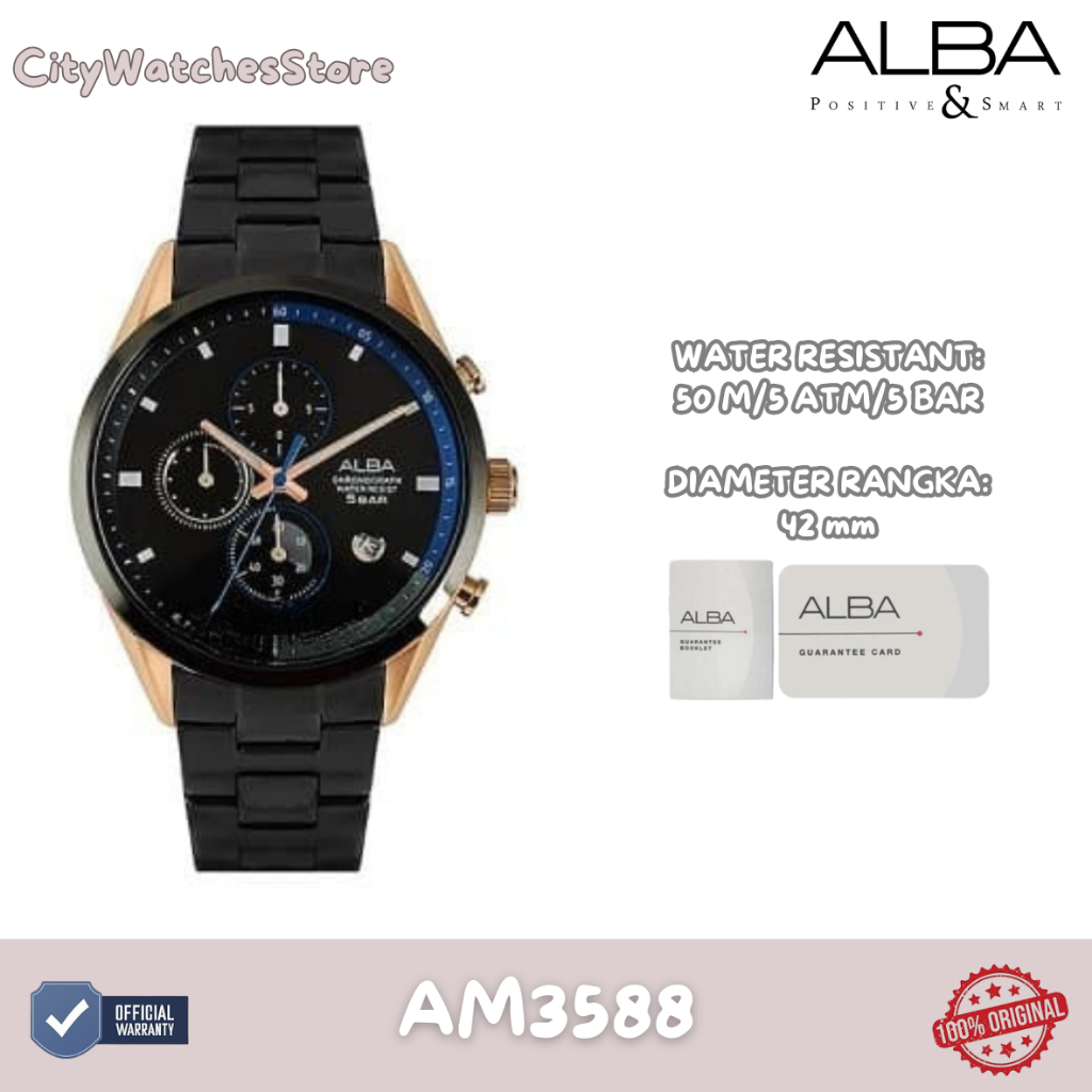 10.10 SALE | Jam Tangan Pria Analog Original Alba Tali Rantai Stainless Steel Anti Air Anti Karat Or