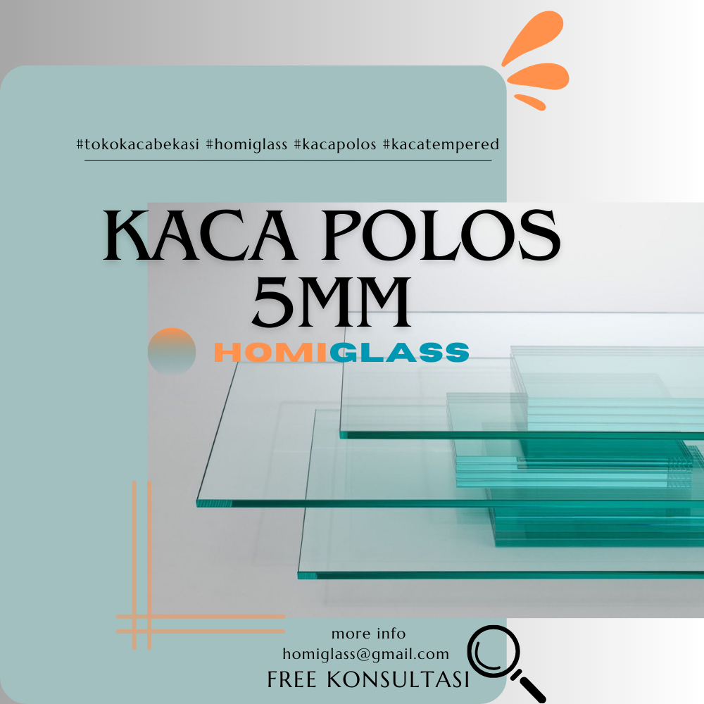 Kaca Polos / Float / Clear / Bening (Non Tempered) 5mm Asahimas Custom Bekasi Jabodetabek