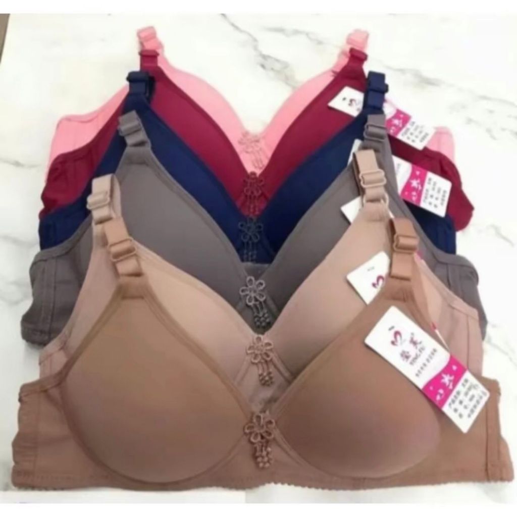 5 PCS BH TANPA KAWAT KATUN POLOS LEMBUT BH TANPA KAWAT WANITA REMAJA