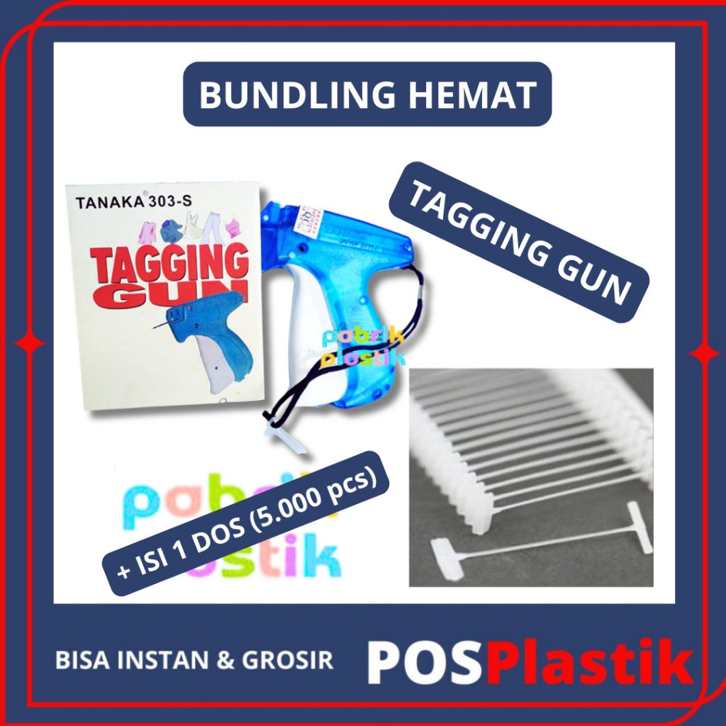 BUNDLING TAGGING GUN ALAT PASANG LABEL BAJU + ISI 5.000 PCS PASTI MURAH TAGGUN