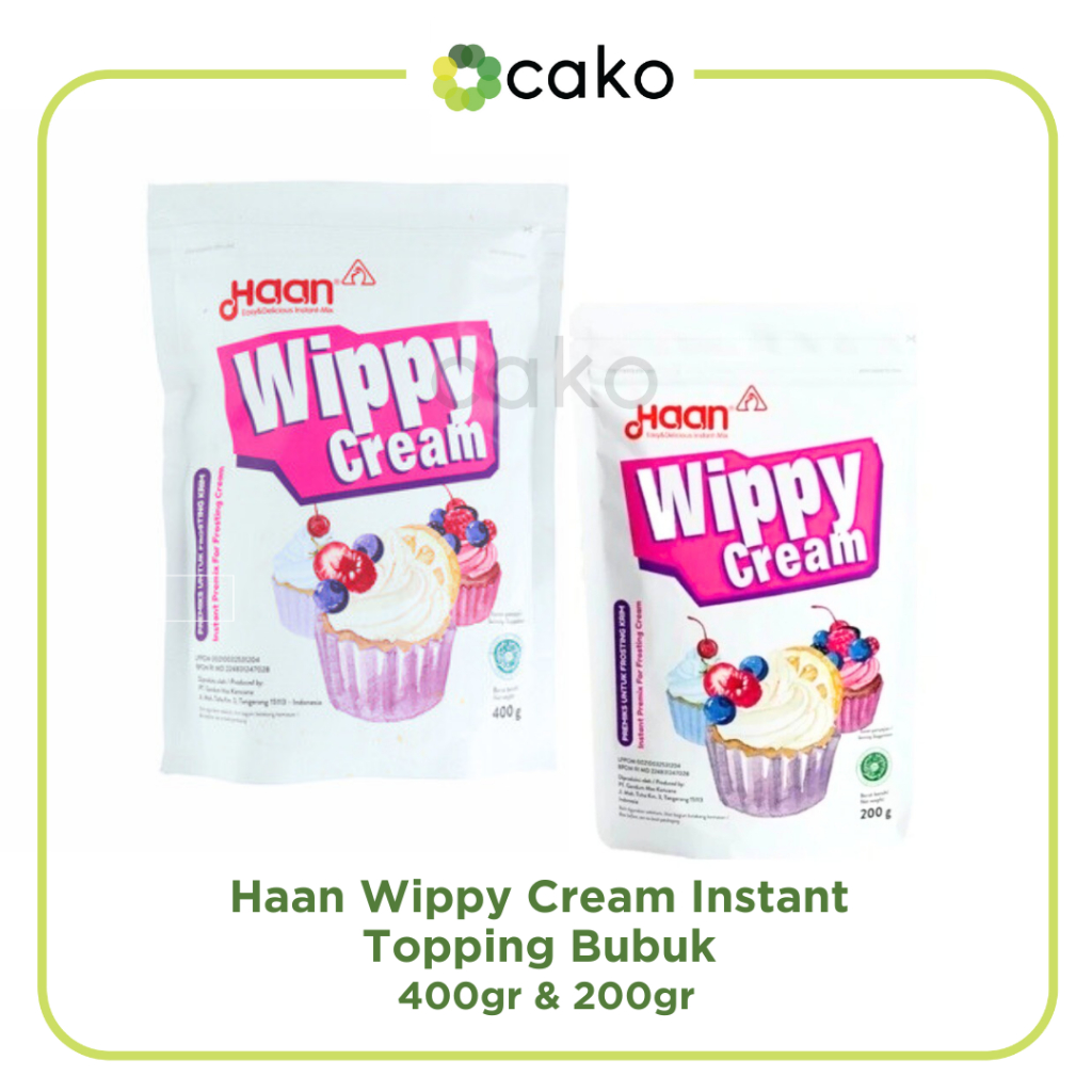 

Haan Wippy Cream Instant Topping Bubuk 200gr & 400gr / Whipping Cream