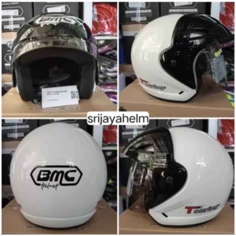 HELM BMC TOURING PUTIH PULL WARNA ORIGINAL PRODUK