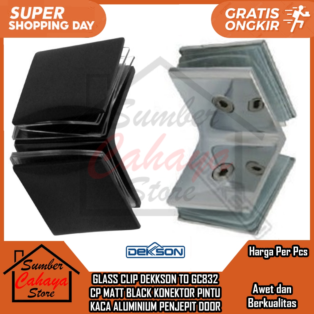 Clem Railing Tangga Balkon Pinggiran Pinggir Hinge Glass Clip Dekkson To Gc832 Cp Matt Black Penjepi