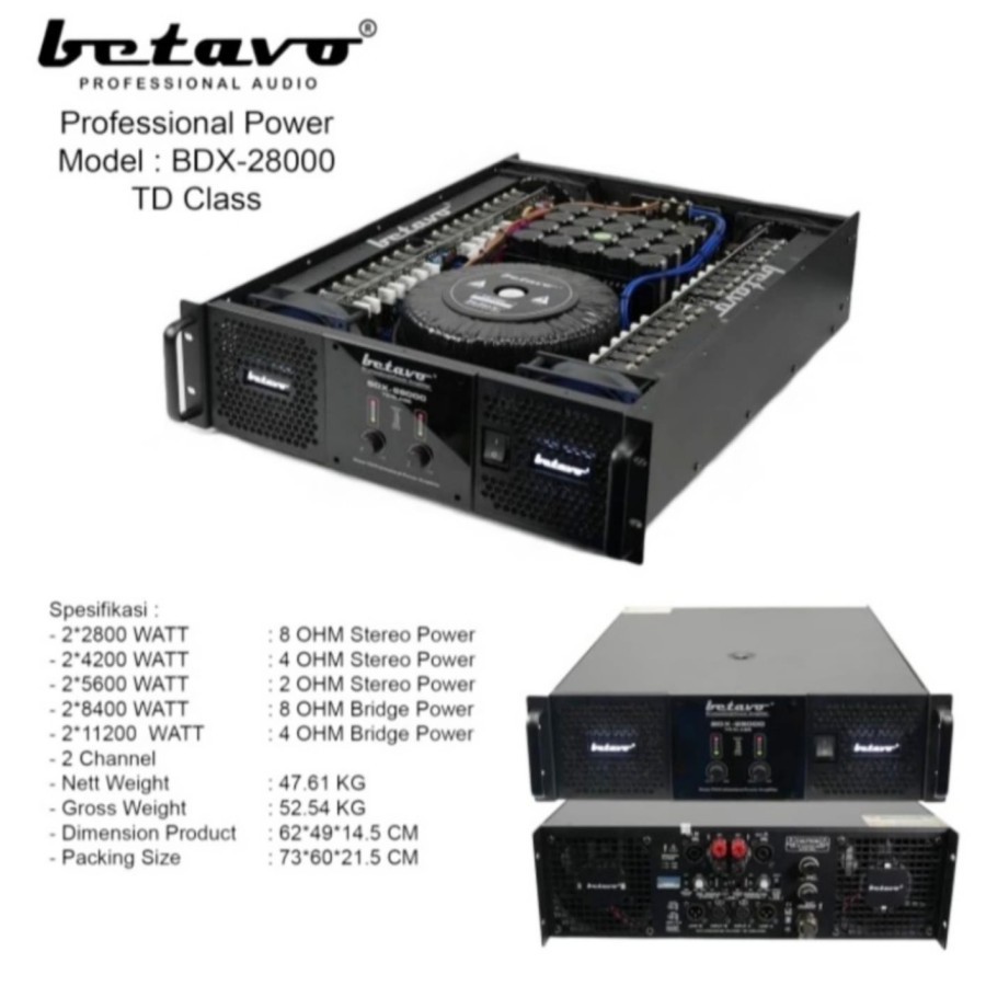Power amplifier betavo 2 channel original bdx 28000 bdx28000