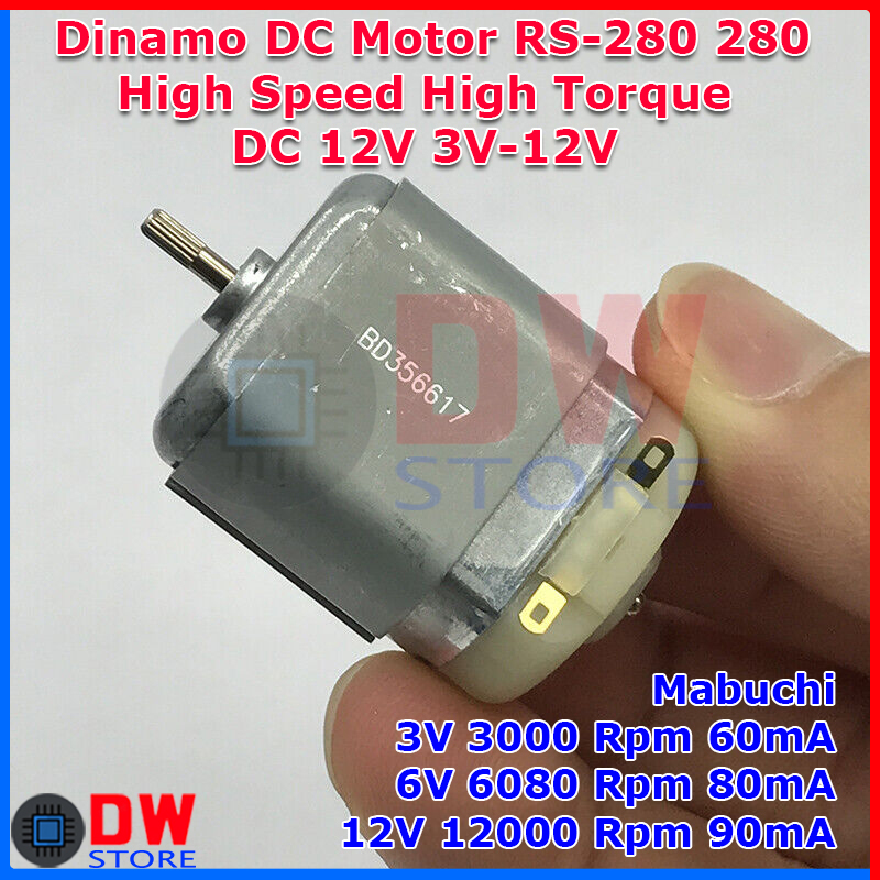 Dinamo DC Motor RS-280 RS 280 High Speed RPM High Torque 12V 3V - 12V Car Door Lock Kaca Spion Mobil