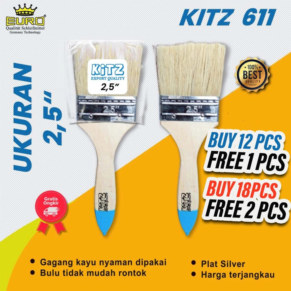 kuas cat 2.5 inchi KITZ/kuas MURAH Berkualitas