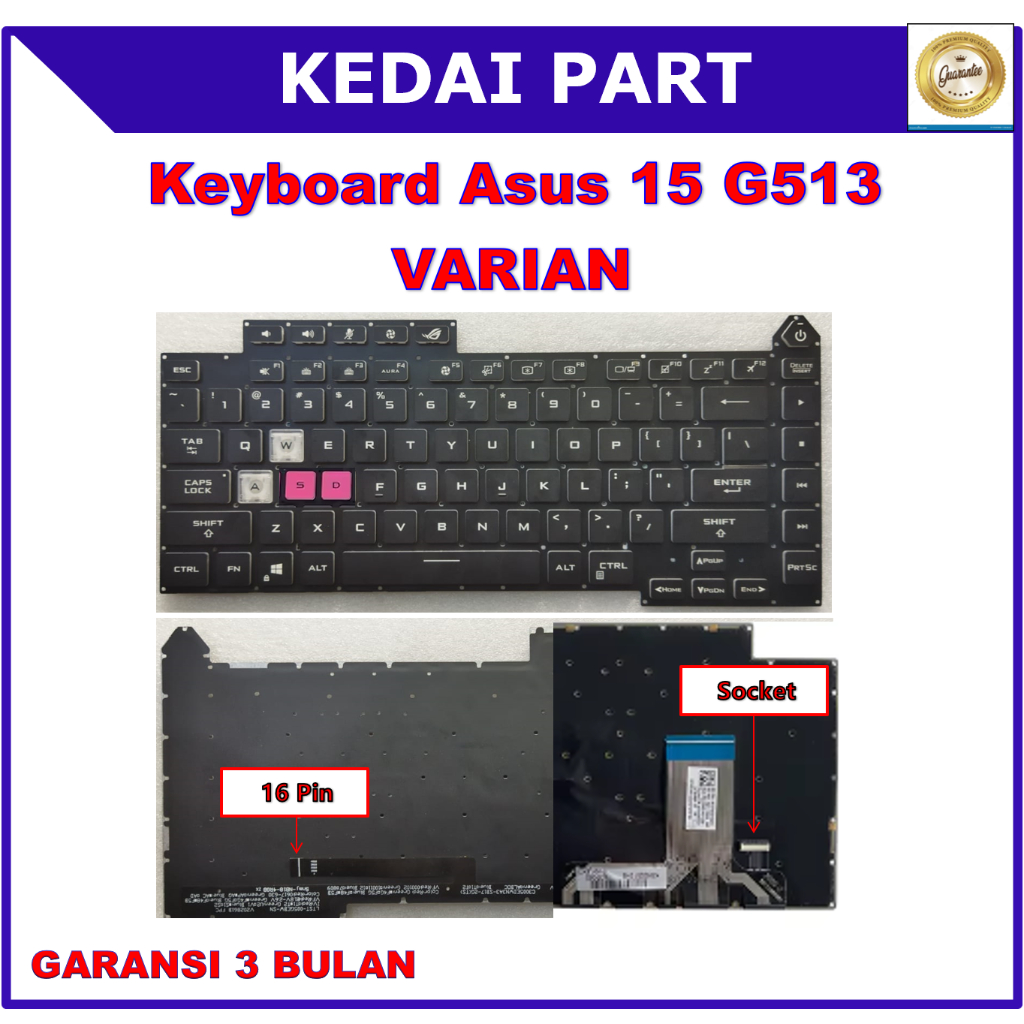 Keyboard Asus ROG Strix G15 G513 G513QC G513QE G513QM Backlight
