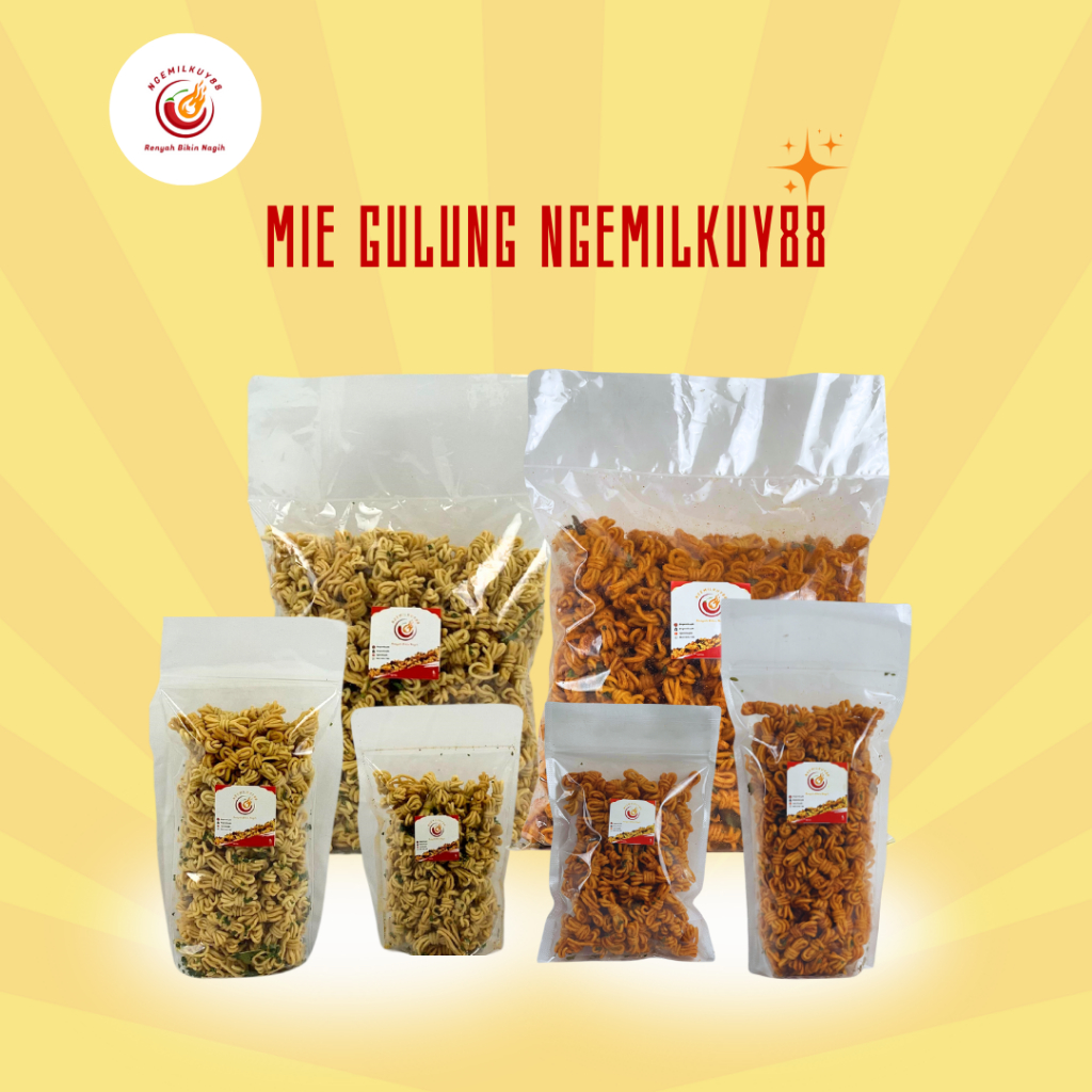 

RiDn Mie Gulung 1KG Ngemilkuy88 / Mie Gulung Murah / Mie Gulung Kriuk / Cemilan Pedas / Snack Pedas