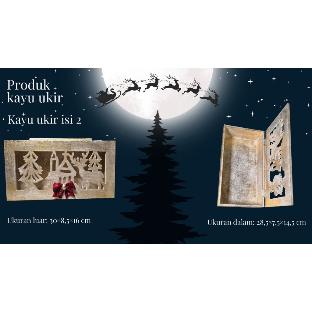 

Box Ukir isi 2 Toples / Box Hampers Natal (include Pita, Toples tidak termasuk)