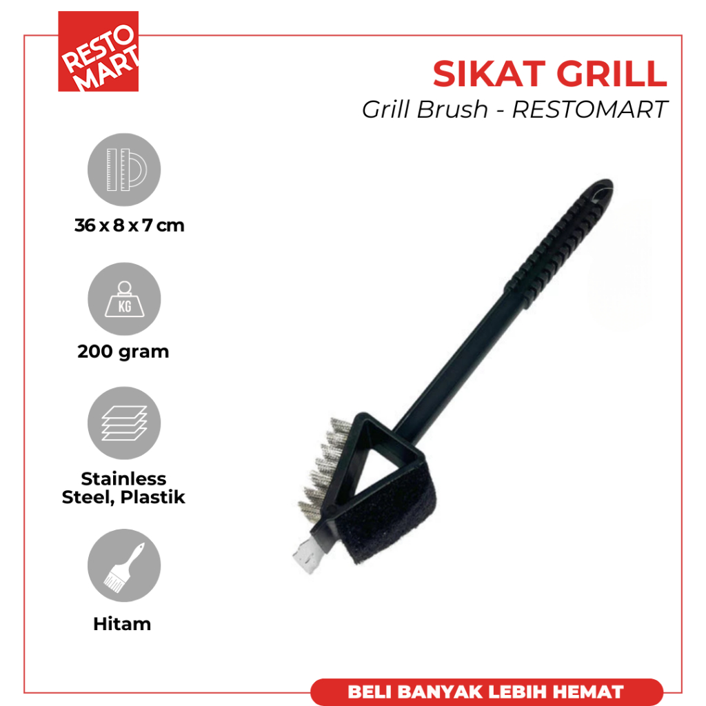 

Grill Brush / Sikat Grill RESTOMART Stainless (2714212) (F3)