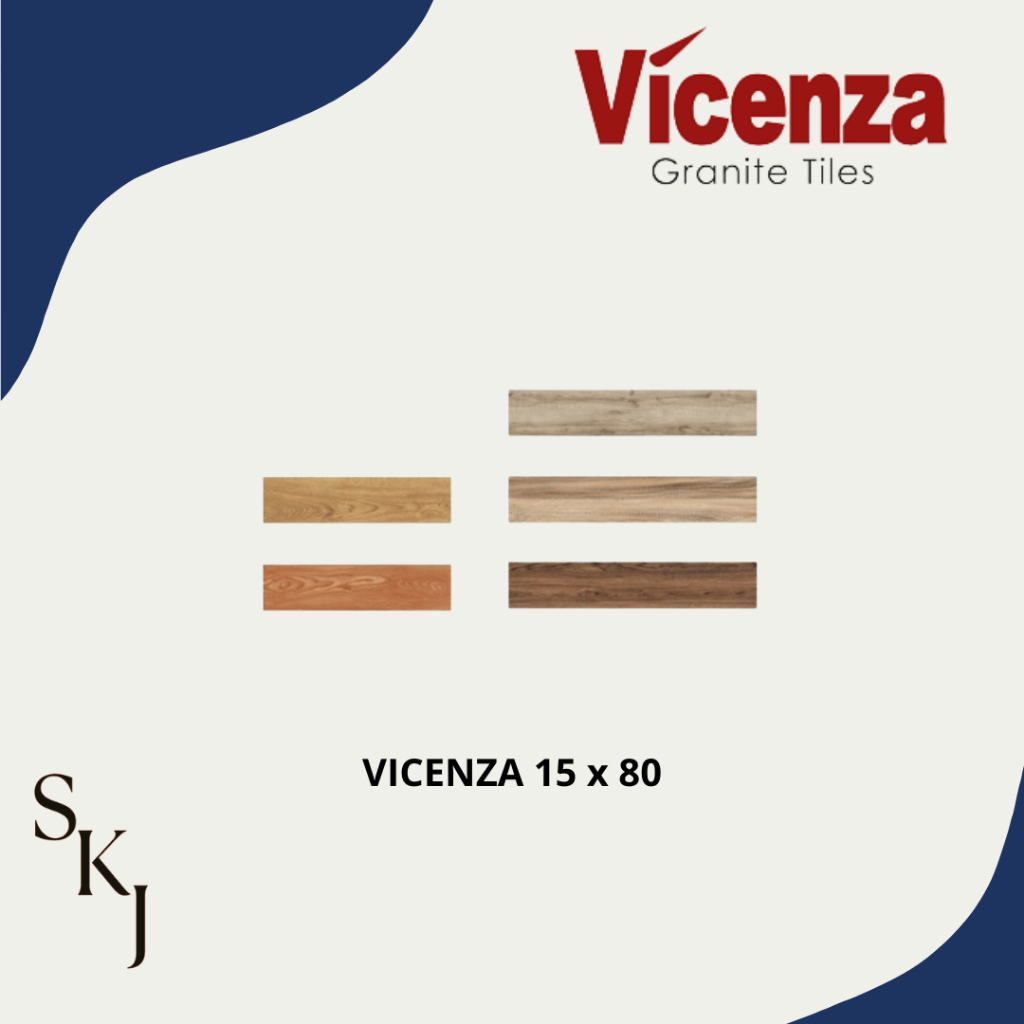 Granite Tile Vicenza Granit Lantai Motif Parket Kayu 15x80