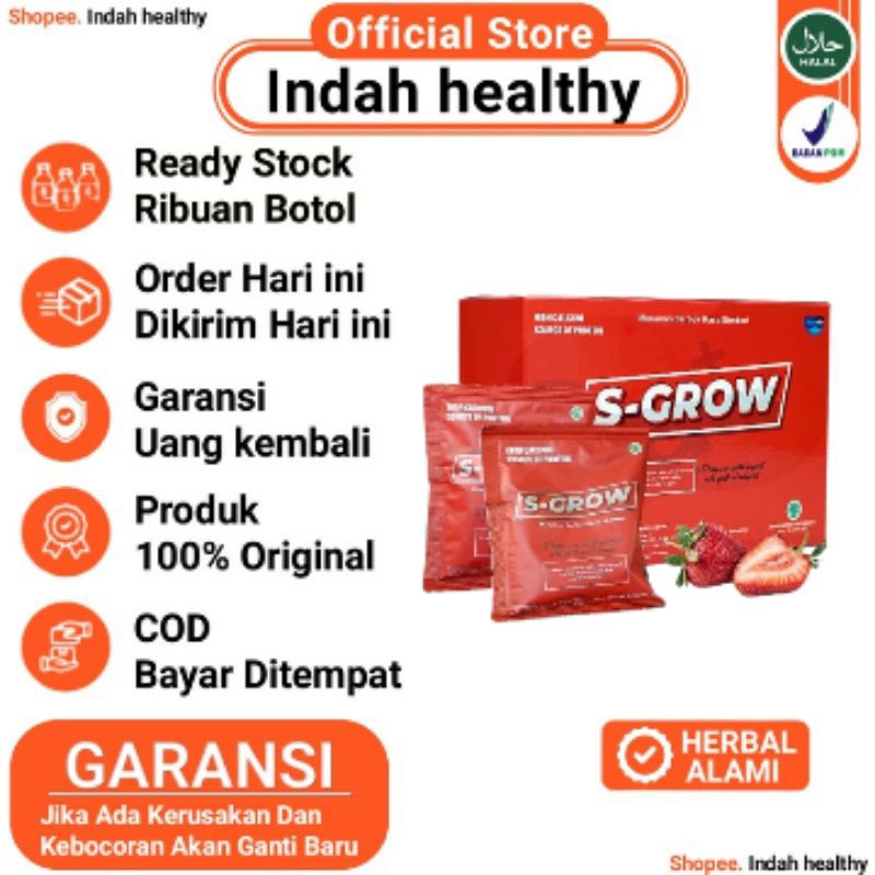 S GROW~SUSU PENINGGI BADAN TINGGI KALSIUM BPOM ORIGINAL ASLI-1BOX