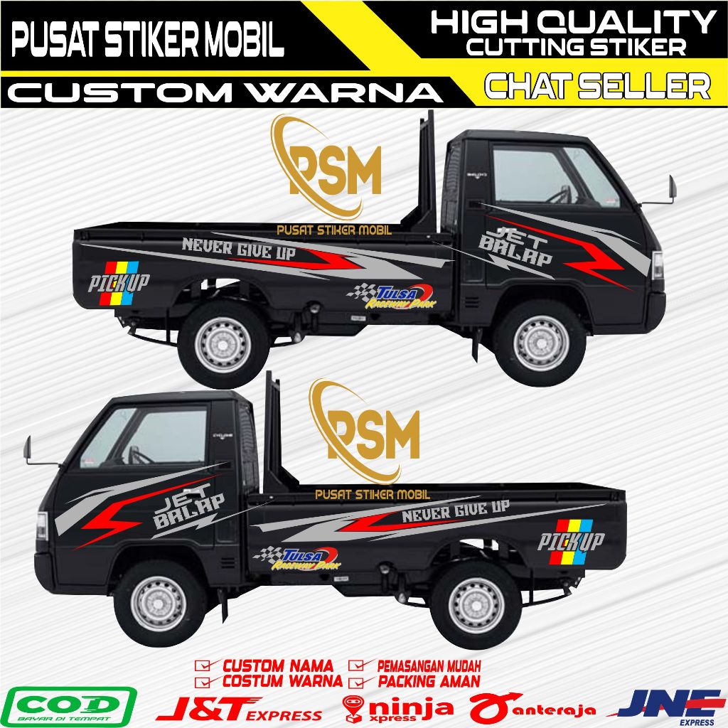 NEW STIKER MOBIL L300 CUTTING STICKER UNTUK MOBIL PICK UP L300 READY STOCK BISA CUSTOM NAMA