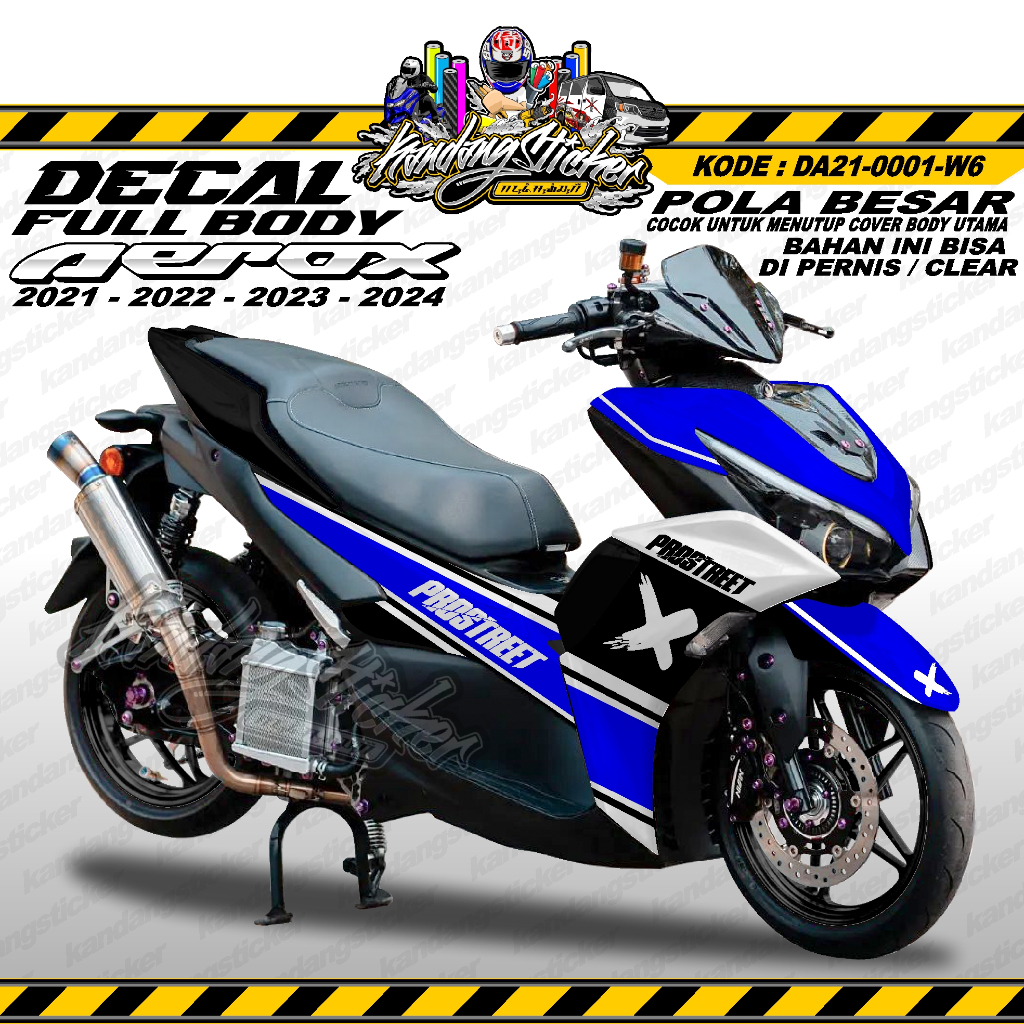 DECAL AEROX FULL BODY PROSTREET YAMAHA AEROX 2020 2021 2022 2023 2024 DA-0001-W6 SUNMORI NIGHTRIDE S