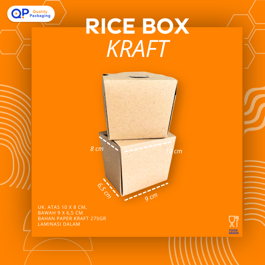 

Ricebox / Paper Food Pail / Rice Box Kraft Coklat Polos + Laminasi Dalam Full / Kemasan Makanan Take Away
