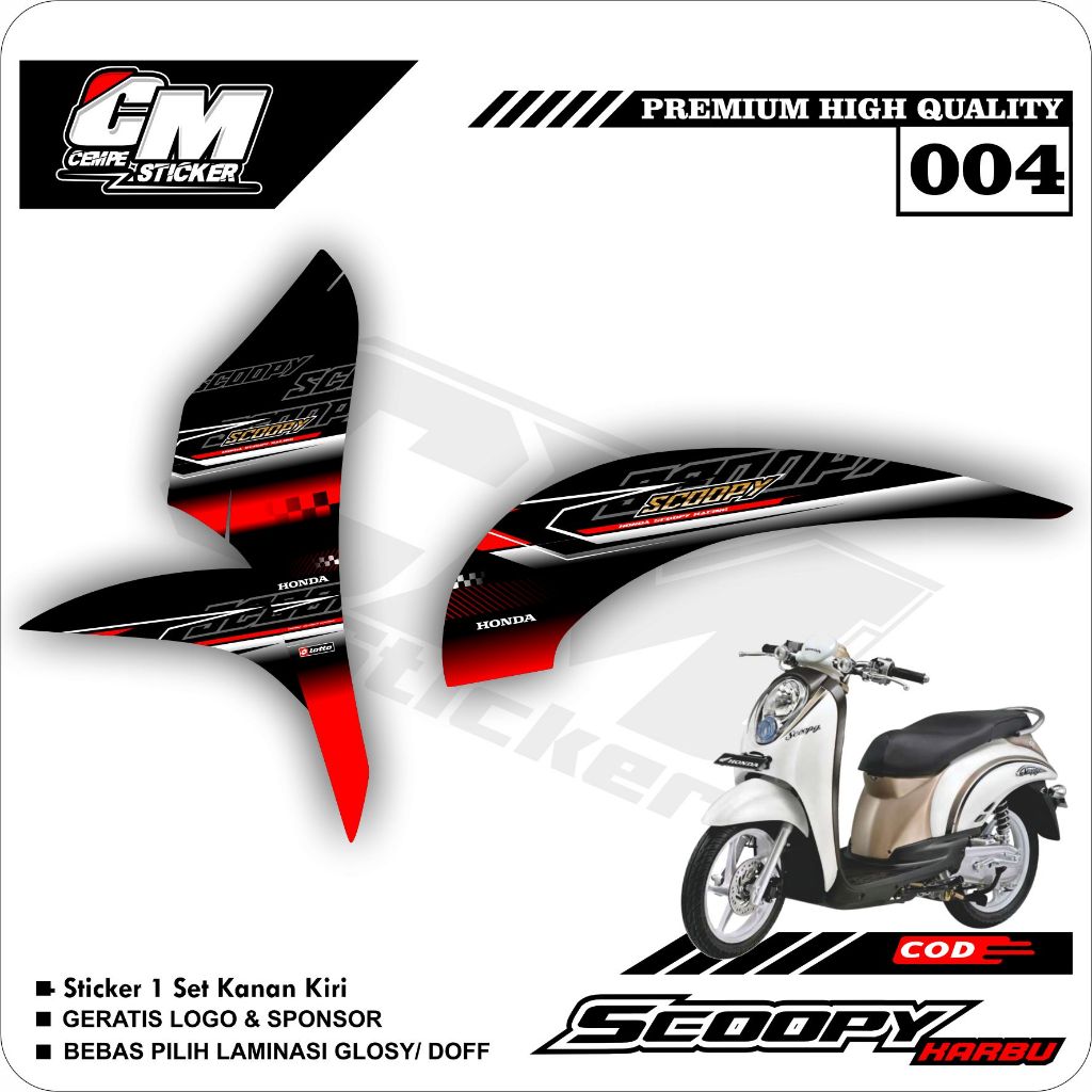 Stiker Scoopy Karbu Decal Striping Standar Scoopy Premium Racing CM04
