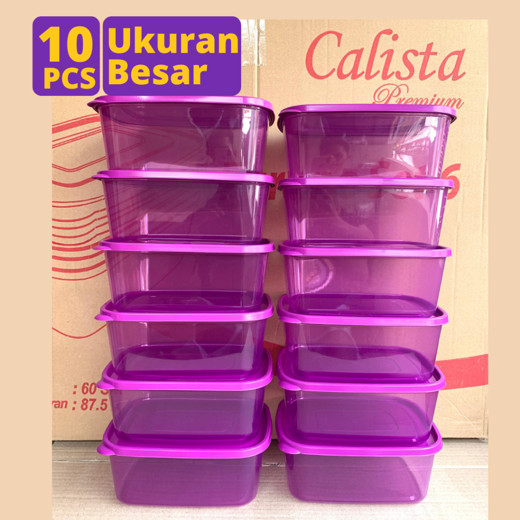 Terlaris [UKURAN BESAR] TOPLES FOOD CONTAINER CALISTA UNGU SET UKURAN BESAR FREE BPA TOPLES KULKAS