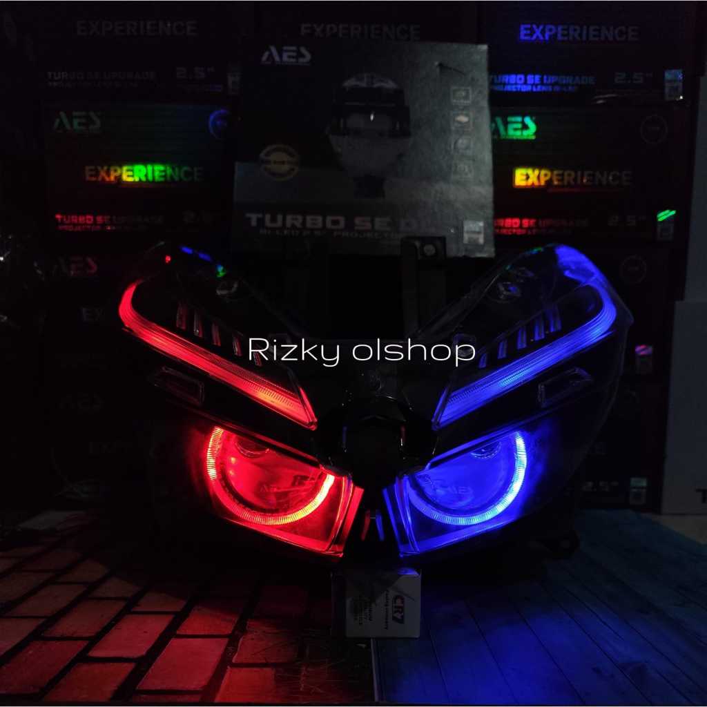 Lampu depan biled new vario 125 150 fullset reflektor projie biled aes turbo se dlb