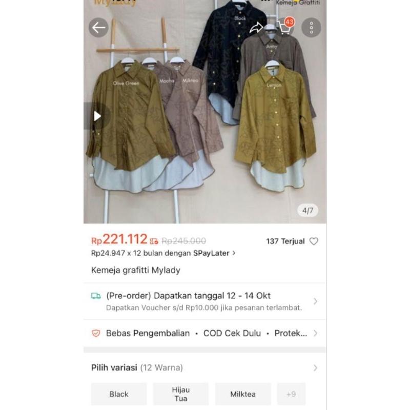 MYLADY PRELOVED / MYLADY GRAFFITI PL / MYLADY PL / KEMEJA MYLADY PL