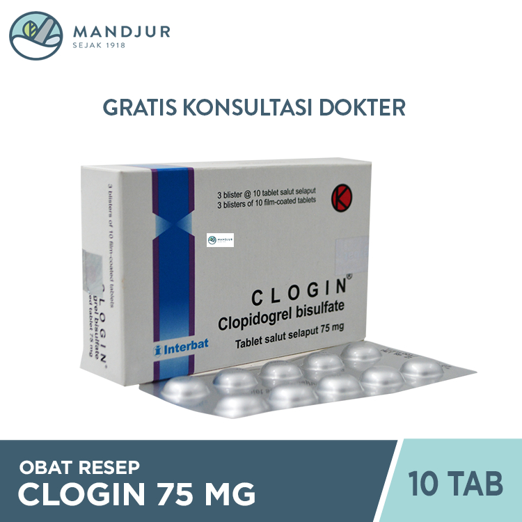 Clogin 75 Mg Strip 10 Tablet