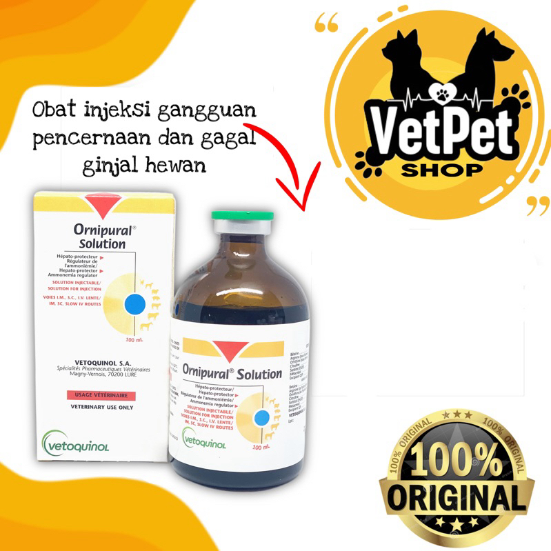 Ornipural Solution Obat untuk kucing anjing penyakit liver dan ginjal Original