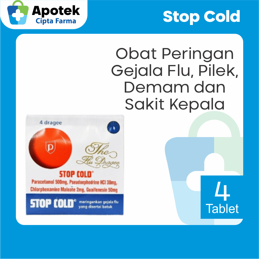 Stop Cold Tablet Obat Flu Hidung Tersumbat Pilek Batuk Demam Sakit Kepala Paracetamol Pseudoephedrin