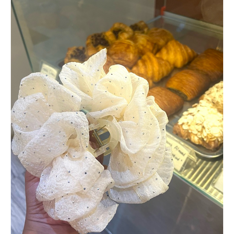 GROSIR PA 6 pcs Jepit Rambut Jedai Pita Besar Korea Kerut Scrunchie Lucine