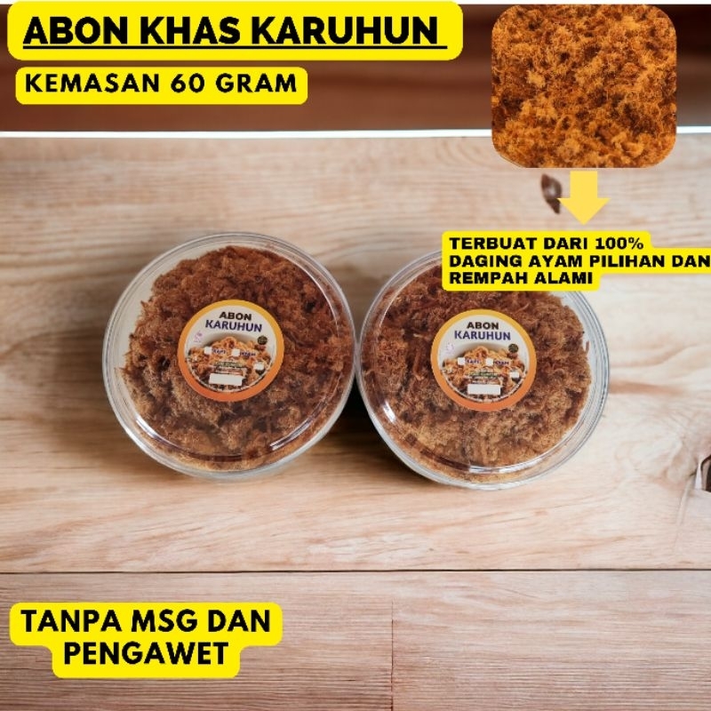 

Kemasan 100g Abon Ayam Karuhun Murni Daging Tanpa Tambahan