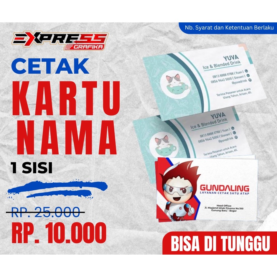 

KARTU NAMA 1 SISI