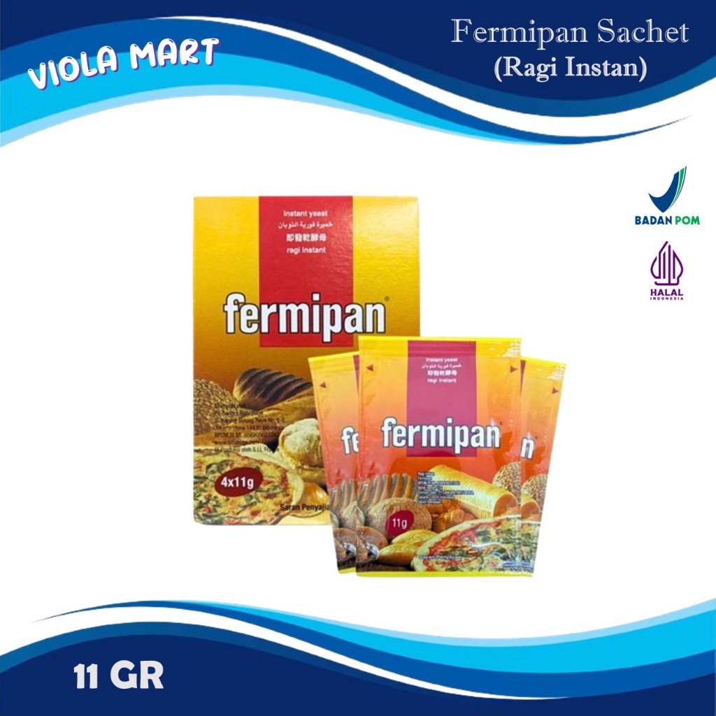 

Fermipan Sachet Ragi Instan 11gr - Ragi Pengembang Kue