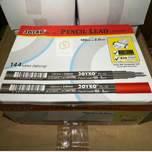 

(1 BOX / 144 TUBE) Pencil Lead Isi Pensil Mekanik Joyko PL-10 2B 2.0 mm
