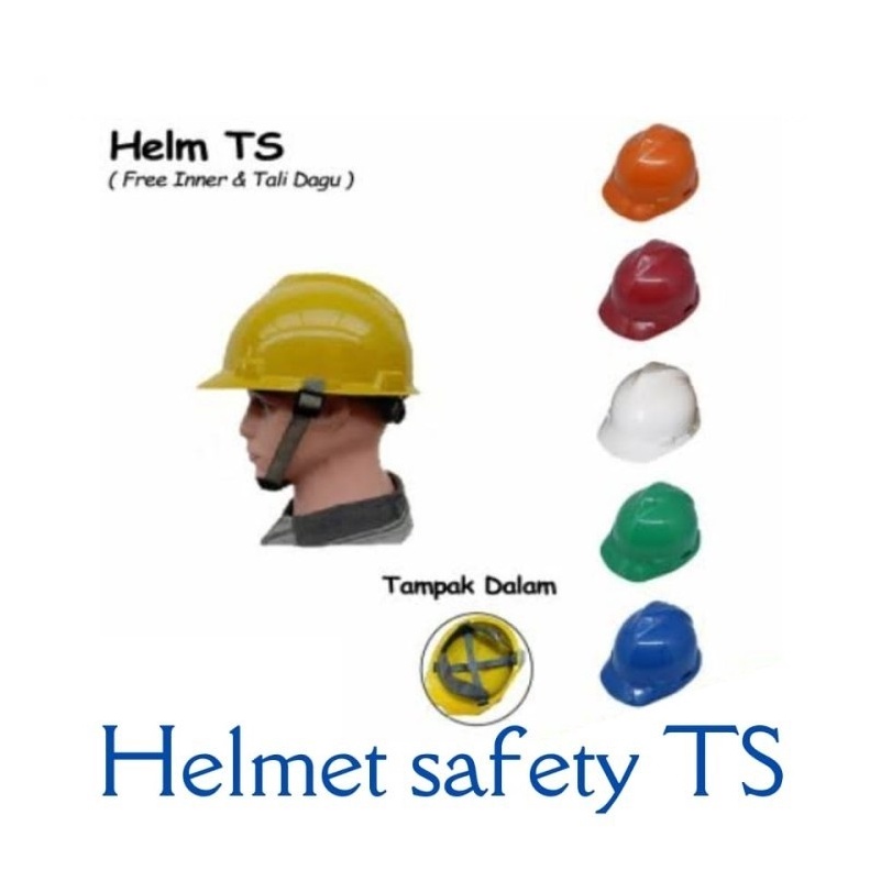 Helm Proyek Safety TS Inner Biasa  Tali Dagu Komplit  Helm Proyek
