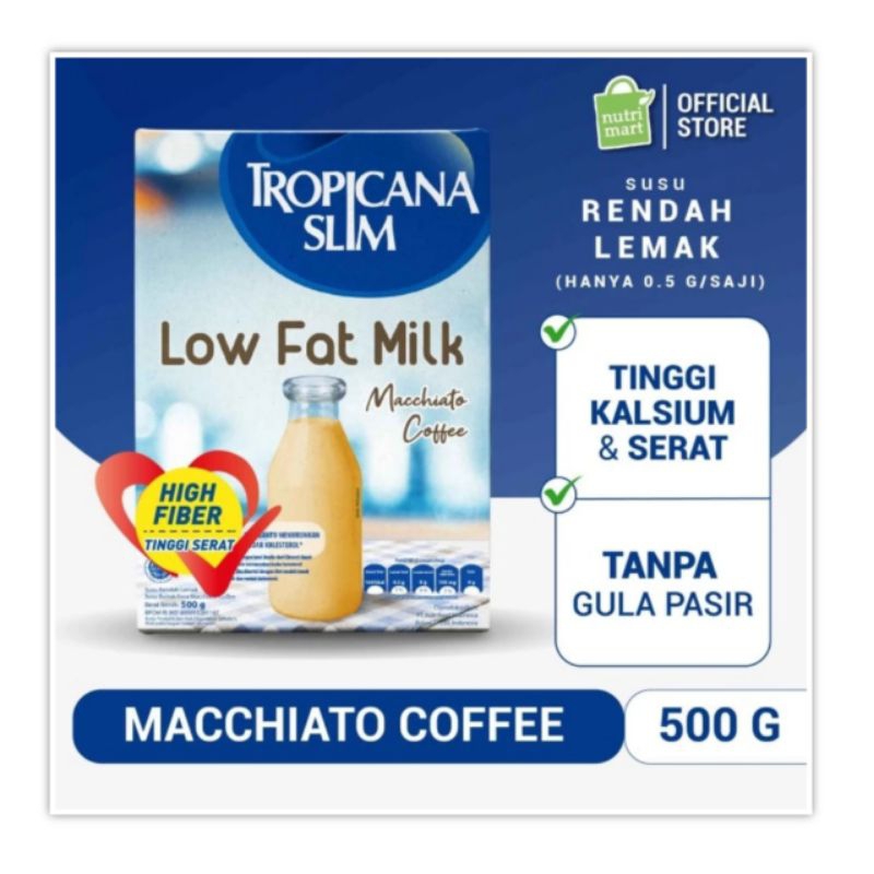 

Tropicana Slim Low Fat Milk Macchiato Coffee 500 gr Susu Rendah Lemak