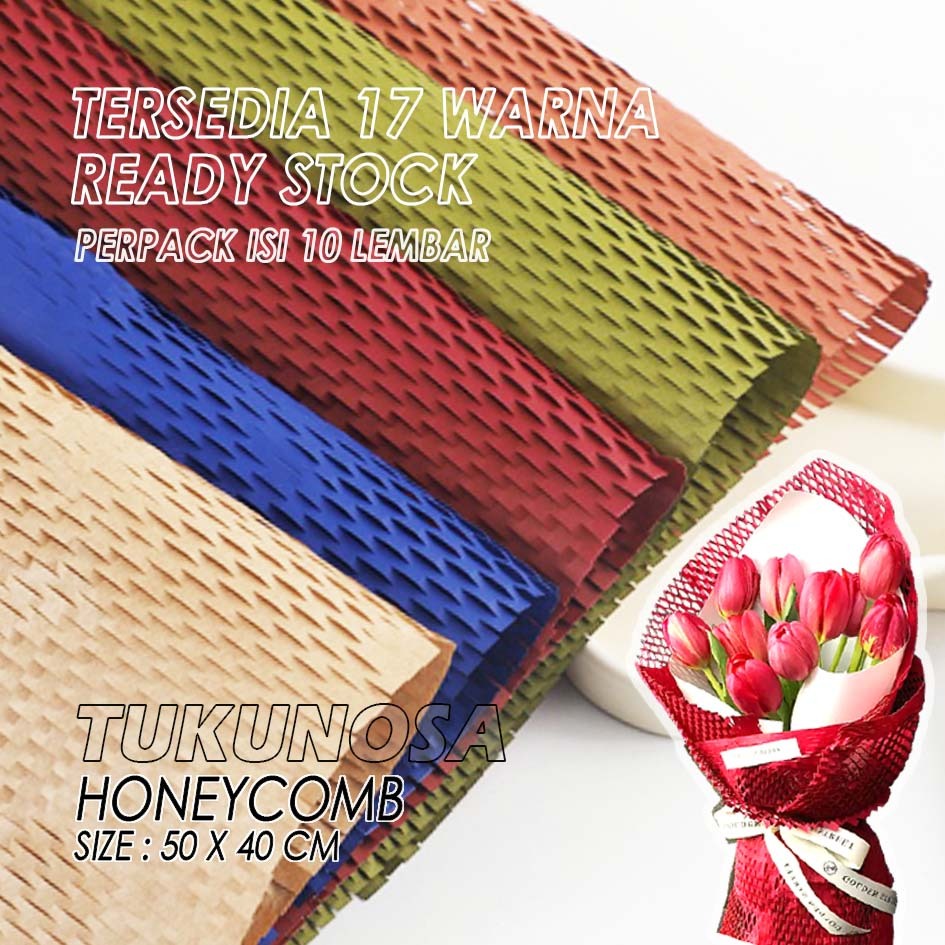 

PERPACK [10 LBR] FLOWER WRAPPING PAPER HONEYCOMB KERTAS HONEYCOMB WARNA WRAPPING PACKING BUBBLEWRAP ECOFRIENDLY