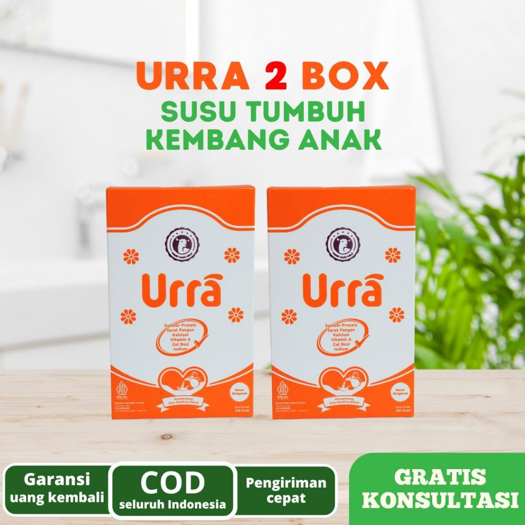 

URRA 2 BOX | Susu Kambing Saanen Penambah Tinggi Badan & Berat Badan Anak