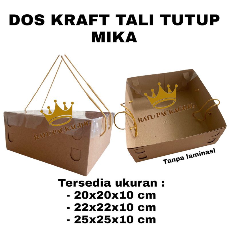 

1PCS RATU Dos KRAFT TALI TUTUP MIKA Tinggi 1CM Kardus Box Kotak Hampers