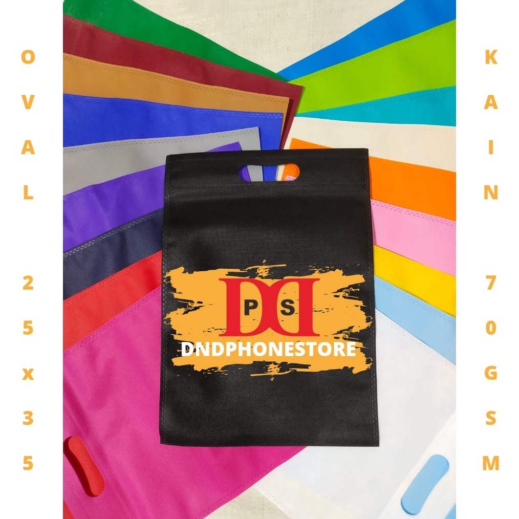 

Goodie Bag OvaL 25x35 per KODI Tas kain OvaL Spunbond