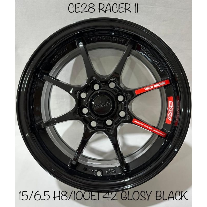 velg ce28 ring 15 lebar 6.5 et42 pcd 8x100/114 glosy black