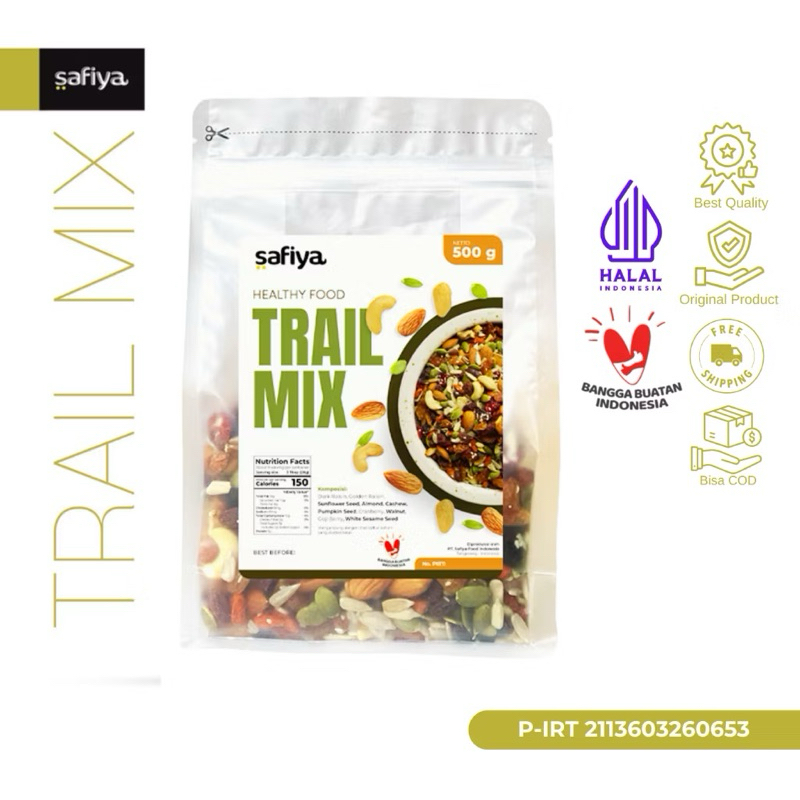 

{Free Sendok Kayu} Safiya Trail Mix Original 500 Gram Dried Fruit Roasted - Diet Sehat - Alami
