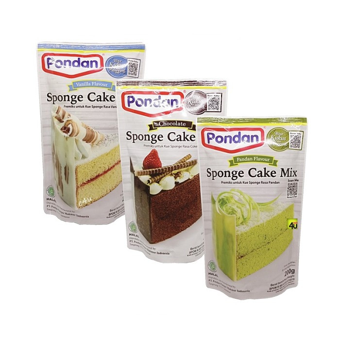 

Pondan Sponge Cake Mix 200 Gram Cake Instant 200 Gram 146 Penilaian