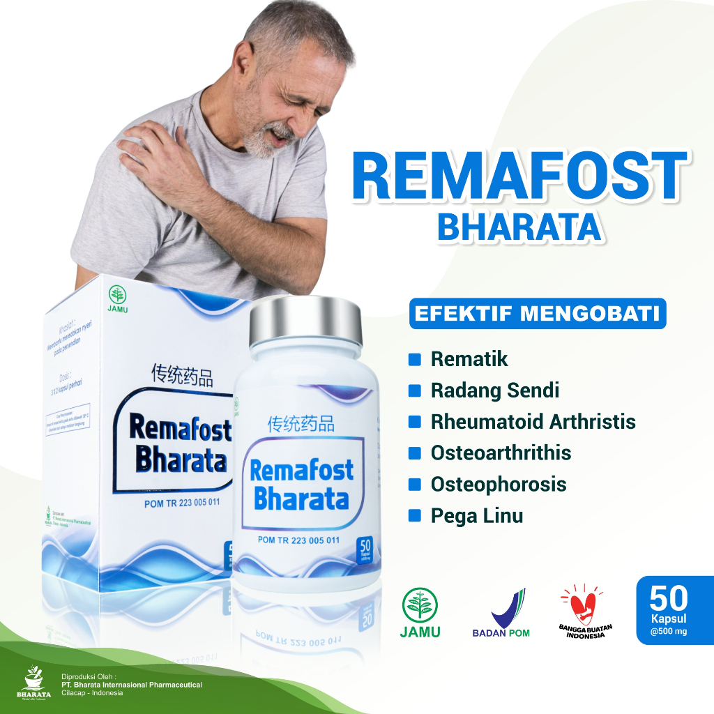 Obat Rematik Asam Urat Syaraf Kejepit Paling Ampuh - Remafost Bharata Original 100%  Paling Ampuh