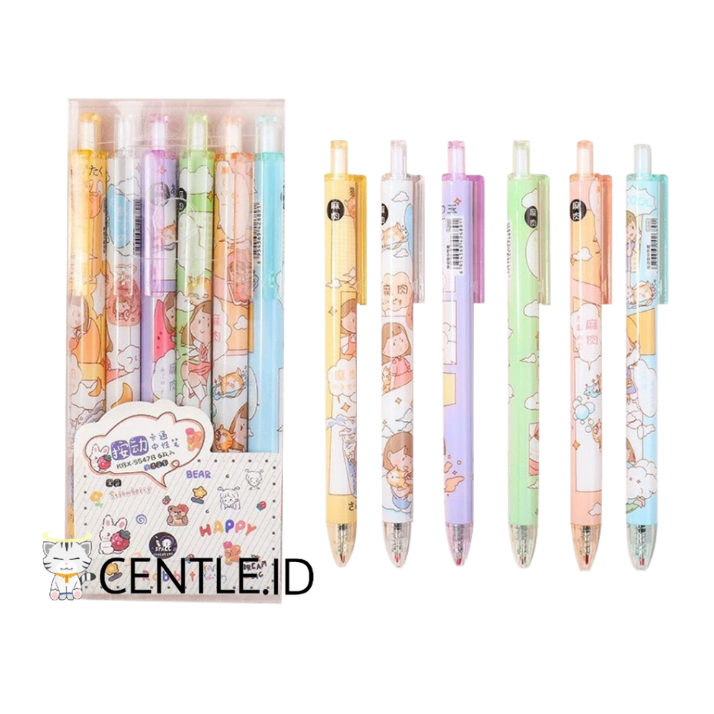 

CENTLE.ID PAKET PULPEN CETEK 1 SET INI 6 MOTIF CEWE PULPEN CETEK LUCU TINTA HITAM ALAT TULIS MURAH TERJANGKAU