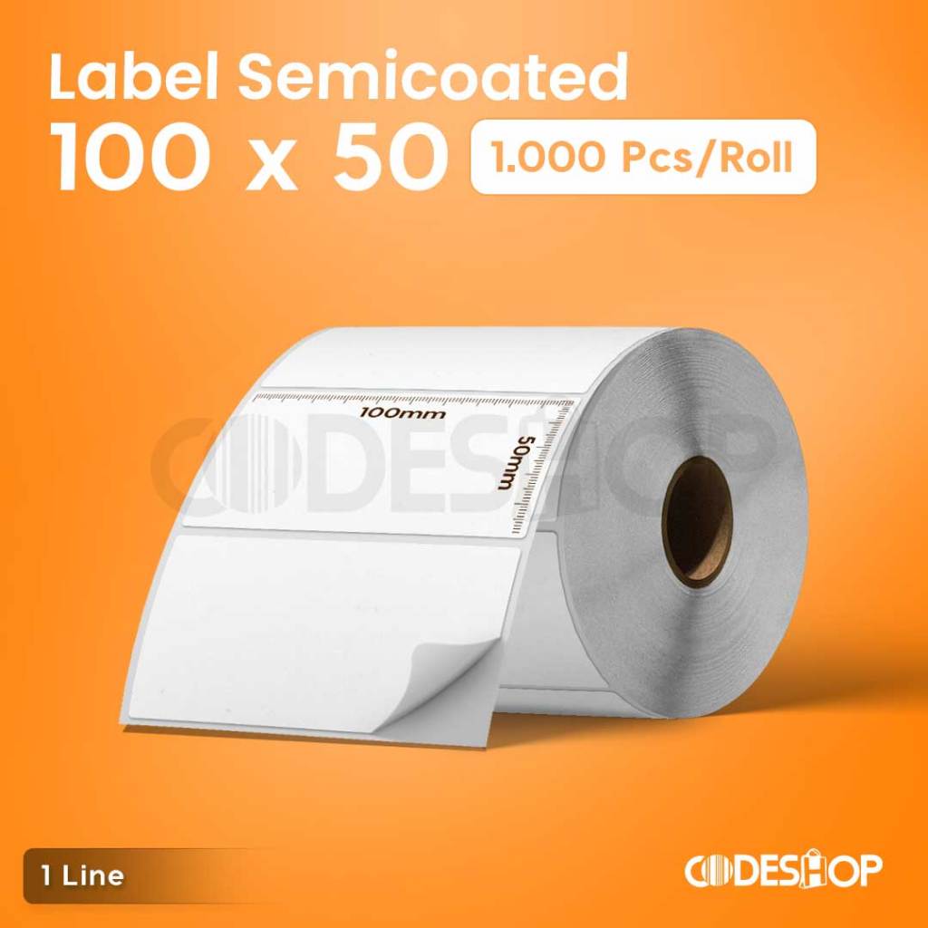 

Kertas Label Barcode Semicoat ukuran 100x50mm - 100 x 50 mm 1 Line