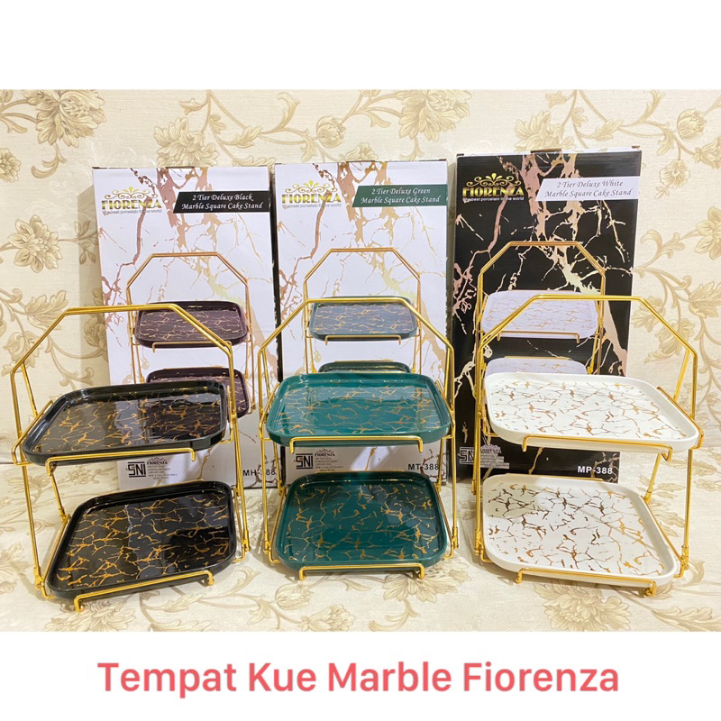 Tempat Kue Marble Fiorenza /Tempat Kue Stand 2 Susun Mt 388/Mp 388/Mh 388