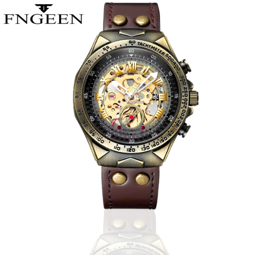 FNGEEN A275 Jam Tangan Pria Anti Air Premium Automatic Otomatis tali Kulit/leather Strap Arloji Cowo