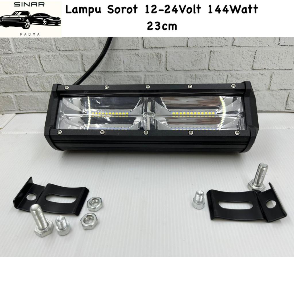 Lampu Sorot / Lampu Tembak LED Mobil 12 Volt 24 Volt 23cm 144 Watt