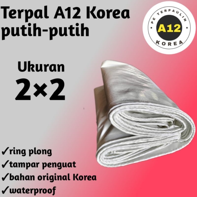 terpal 2×2 type A12 putih-putih