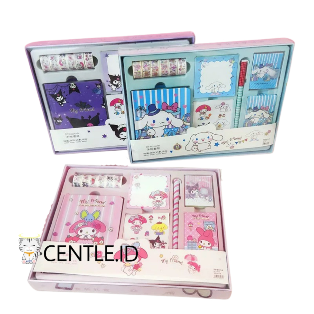 

PAKET JURNAL 7 IN 1 SANRIO JOURNALING PEREMPUAN BUAH KADO UNIK SET DIARY LUCU TERJANGKAU BISA COD