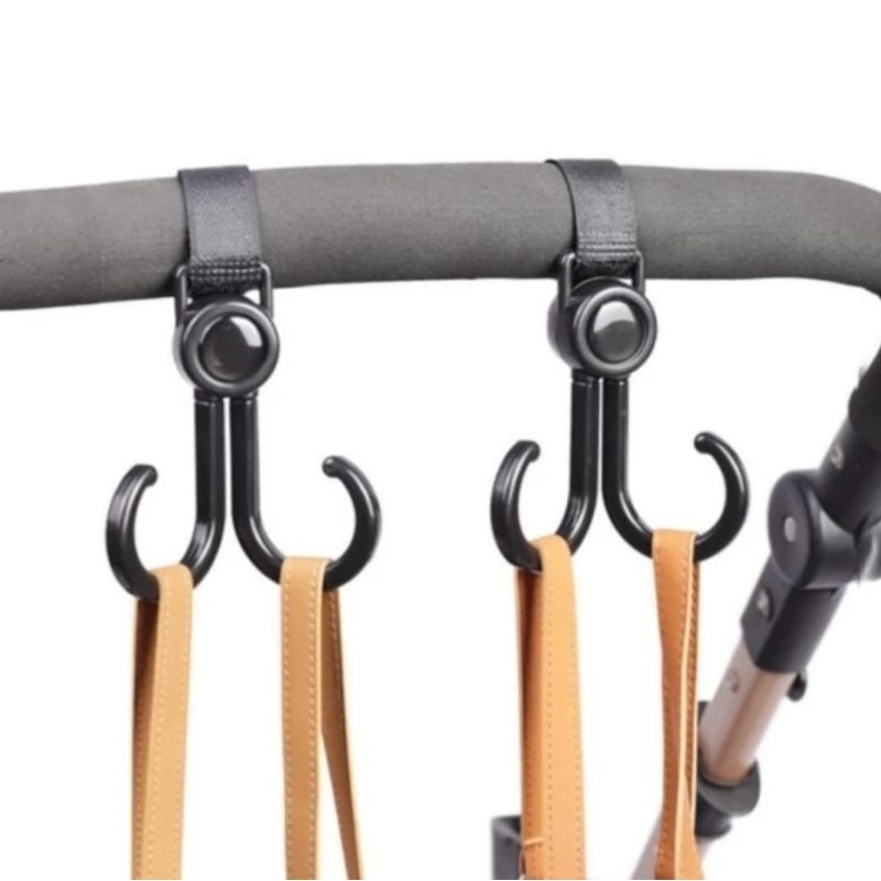Gantungan Stroller Double Hook  Travel Aksesoris Hanger Tas Bayi A